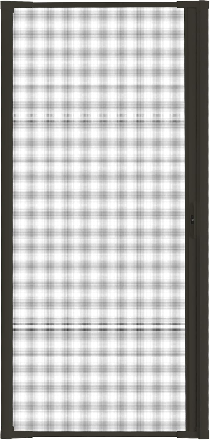 Guardian Retractable Screen Door-Retractable Screen Doors for Single Door (36''X 80'',Brown) Heavy Duty Aluminum Easy Assemble Invisible Screen Door Patio Mosquito Proof