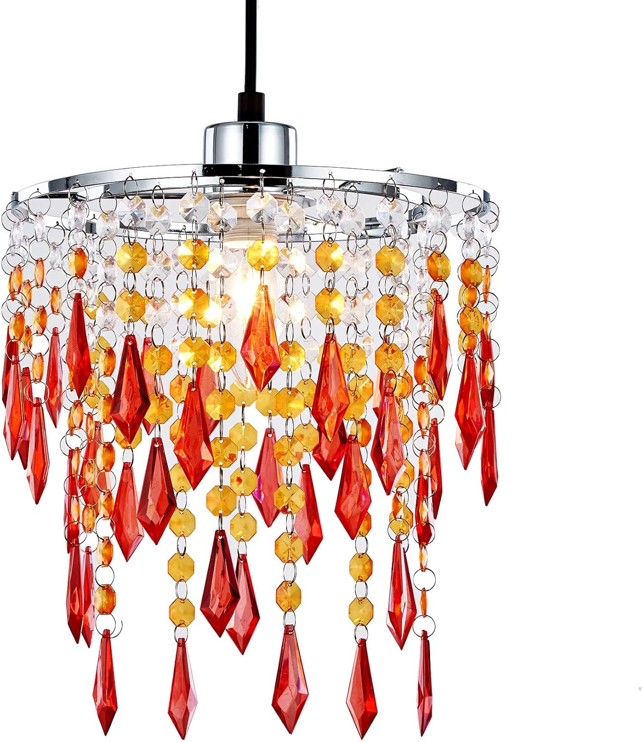 INNOTECK Sunbeam Ceiling Chandelier Acrylic Light Shade, Orange & Amber & Clear