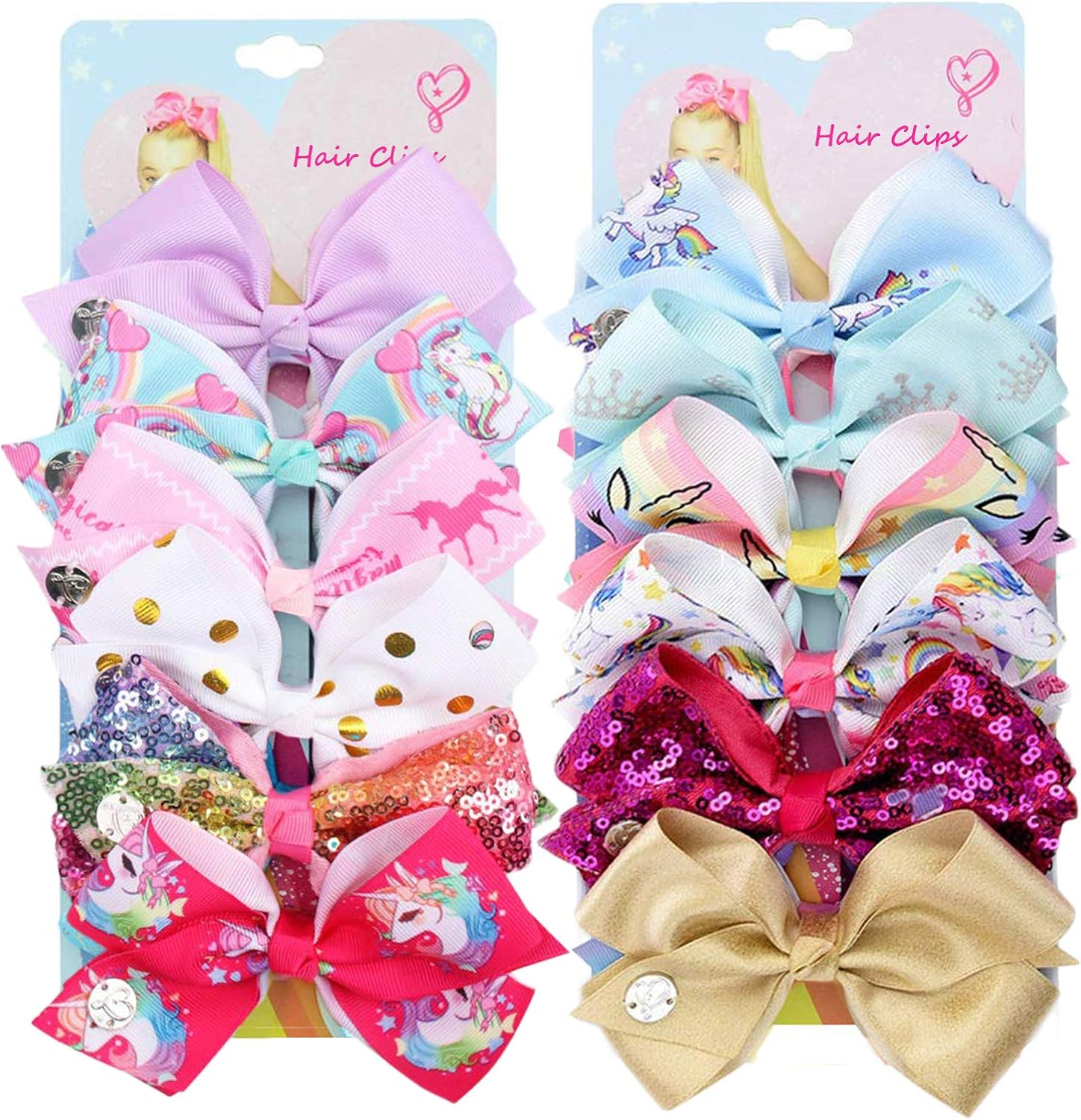 Kalolary 12Pcs/Set Hair Bows Alligator Clips for Girls, Grosgrain Ribbon Hair Barrettes Accessories, for Toddler Girls Birthday Gift Holiday Present