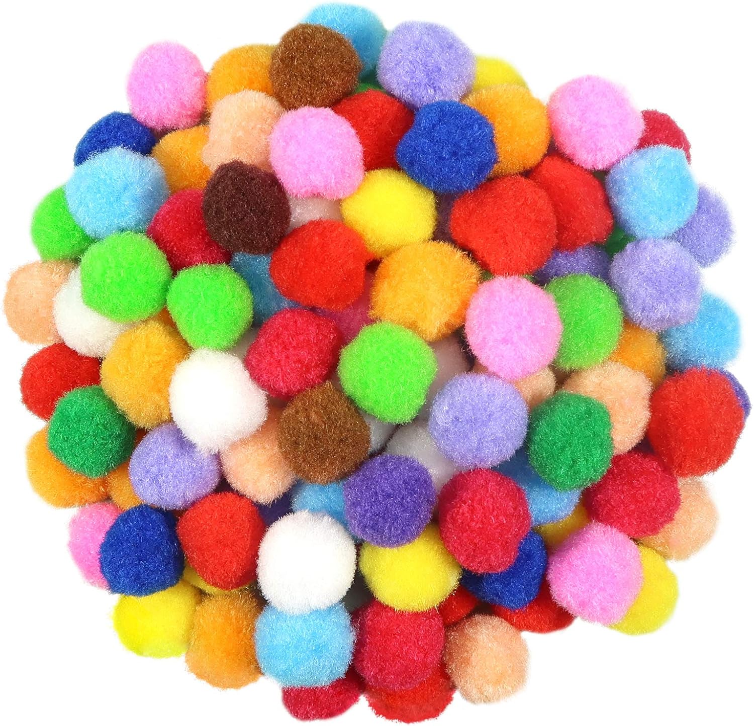 TOAOB 300pcs 25mm Pom Poms Craft Large Assorted Fluffy Pompoms Multicolor Fuzzy Balls for Crafting DIY Decorations