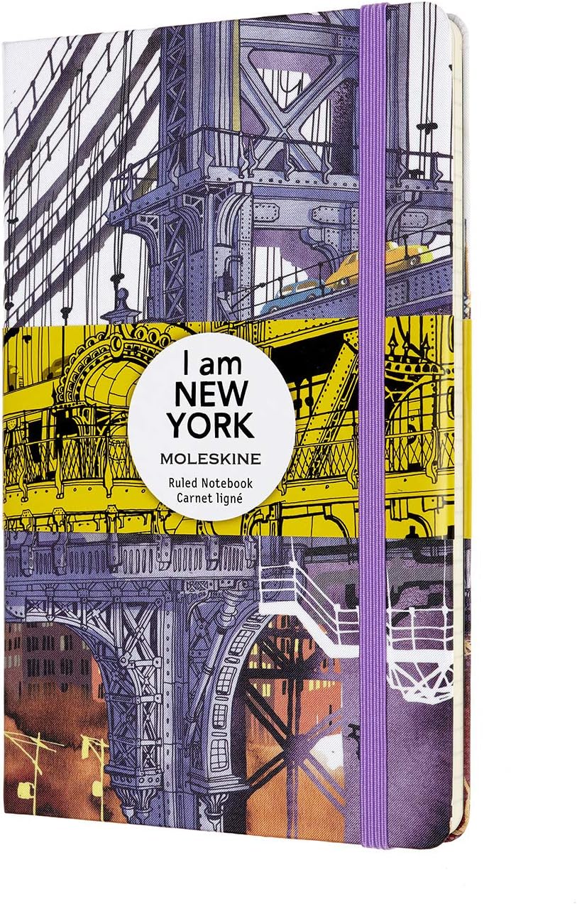 Moleskine Limited Edition Notebook I Am New York, Large, Ruled/Lined, White, Hard Cover (5 x 8.25) 240 Pages
