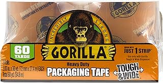 Gorilla Packing Tape Tough & Wide Refill for Moving, Shipping and Storage, 2.83" x 30 yd, 2 Rolls (Pack of 1)