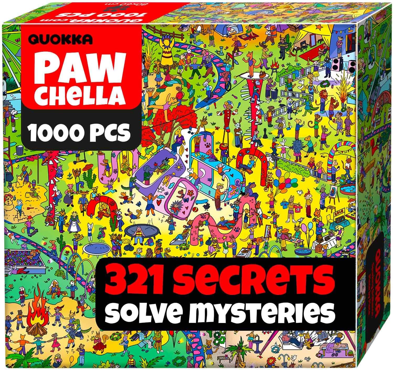 QUOKKA 1000 Piece Jigsaw Puzzle for Adults Mythories Pawchella – Premium Box Packaging with Extra Fun Challenges, Perfect for Relaxation, Creativity & Gift Giving