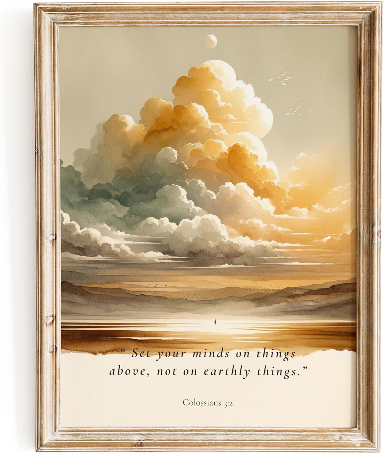 ESSEN Life | Above Earthy | Colossians 3:2, Biblical Wall Art Poster Christian wall art, Christian Decor Poster, Christian Home Decor, Christian gifts faith, Scripture wall art, Bible verse wall art, Jesus decor (11”x14” UNFRAMED)