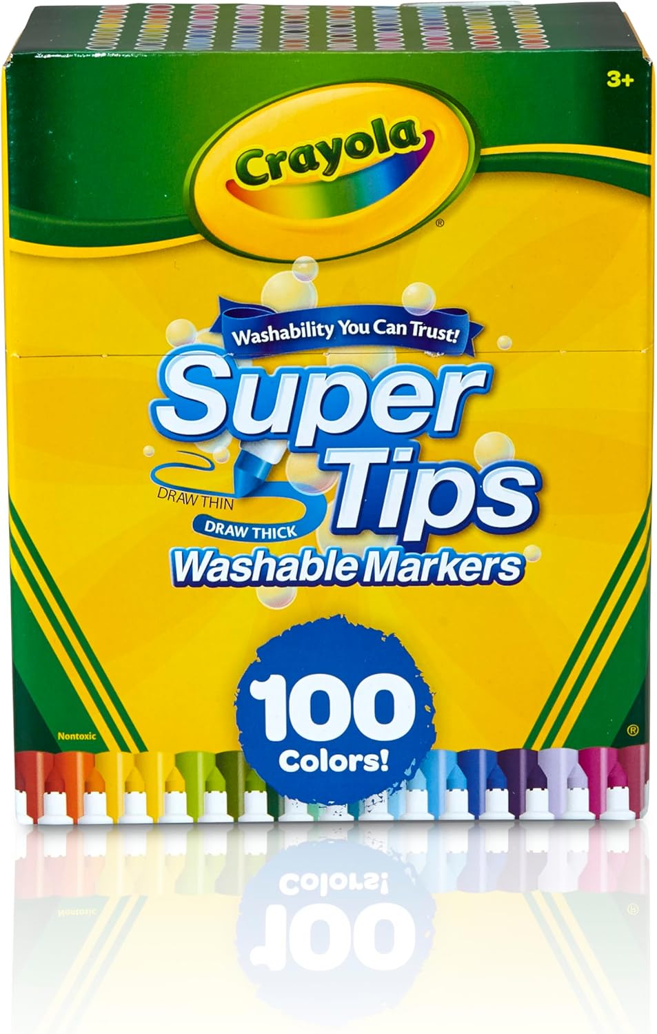 CRAYOLA - Super Tips Marker Set, Washable Markers, 100 Unique Colors, Art Set for Kids, 100 Count