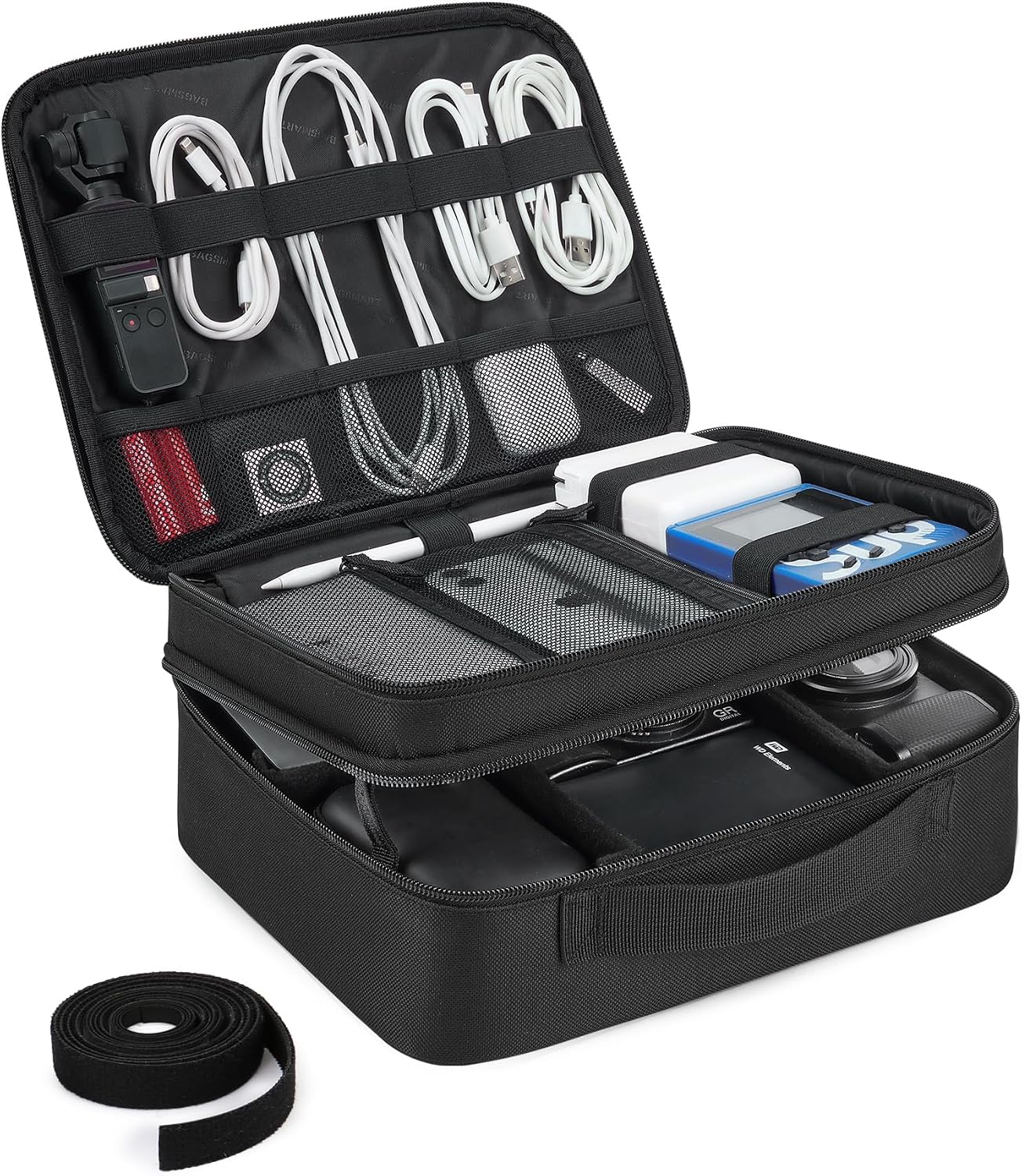 bagsmart XL 2-Layer Electronics Cable Organiser Travel Tech Accessories Bag