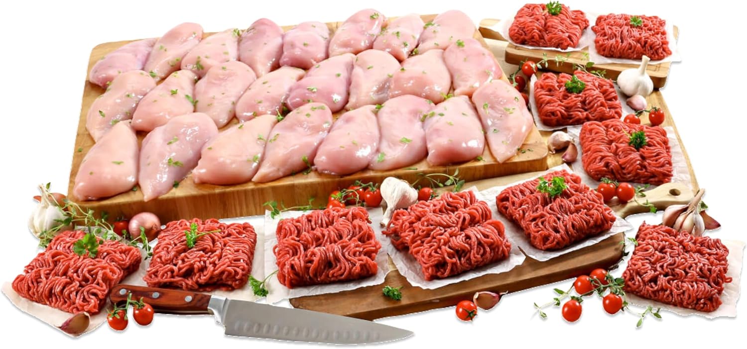 MuscleFood Mighty Meal Prepper Chicken & Beef Meat Hamper | 5kg Premium Chicken Breasts | 2kg Beef Steak Mince | Perfect for Meal Prepping & Stocking up your Freezer | Delivered Chilled |