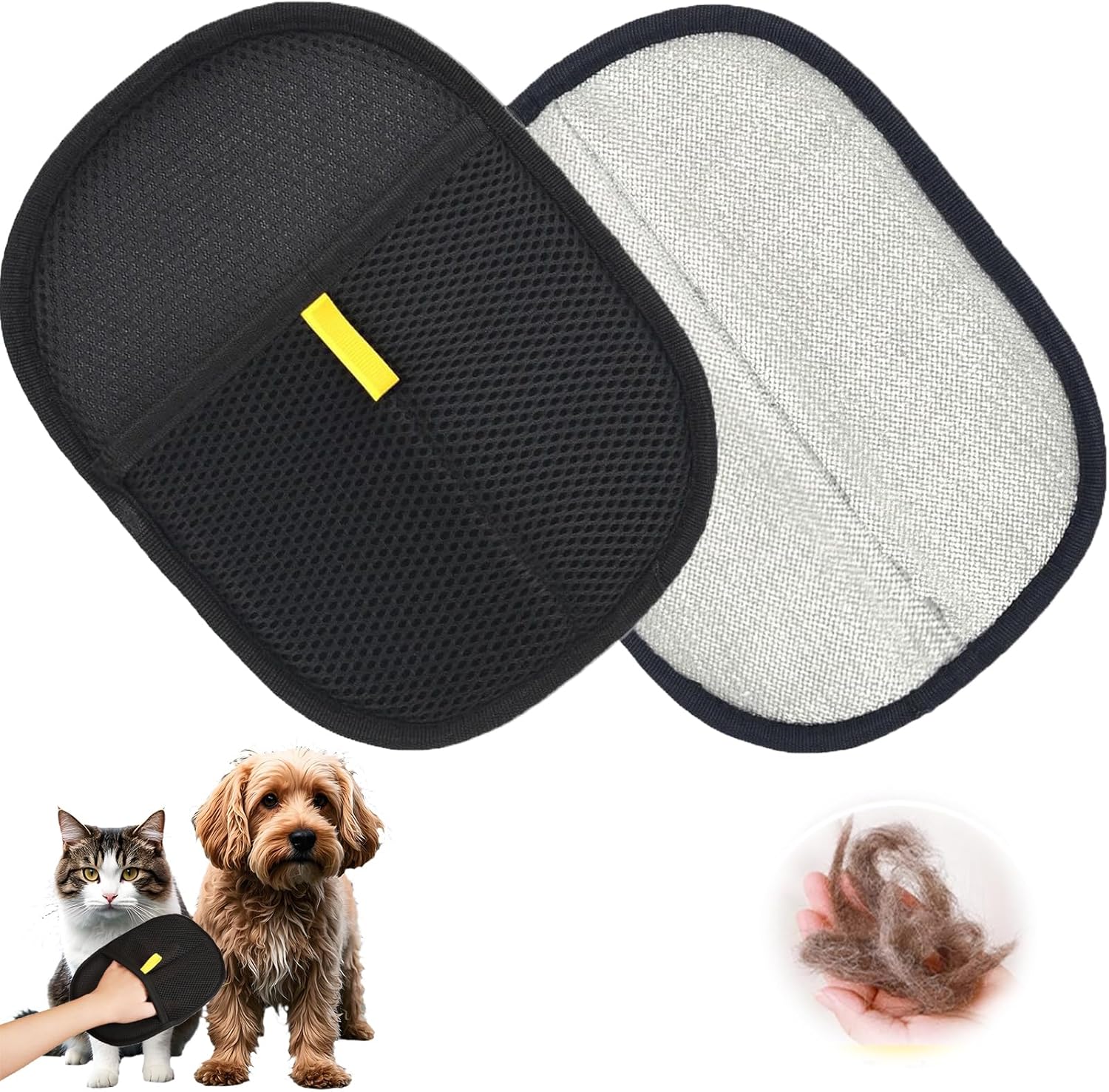 2 PCS Pet Grooming Gloves, Grooming Gloves for Dogs, Dog Grooming Gloves, Static Removal Gloves Pet Hair Reusable Pet Hair Remover Gloves, Versatile Grooming Gloves for Grooming, Deshedding, Washing