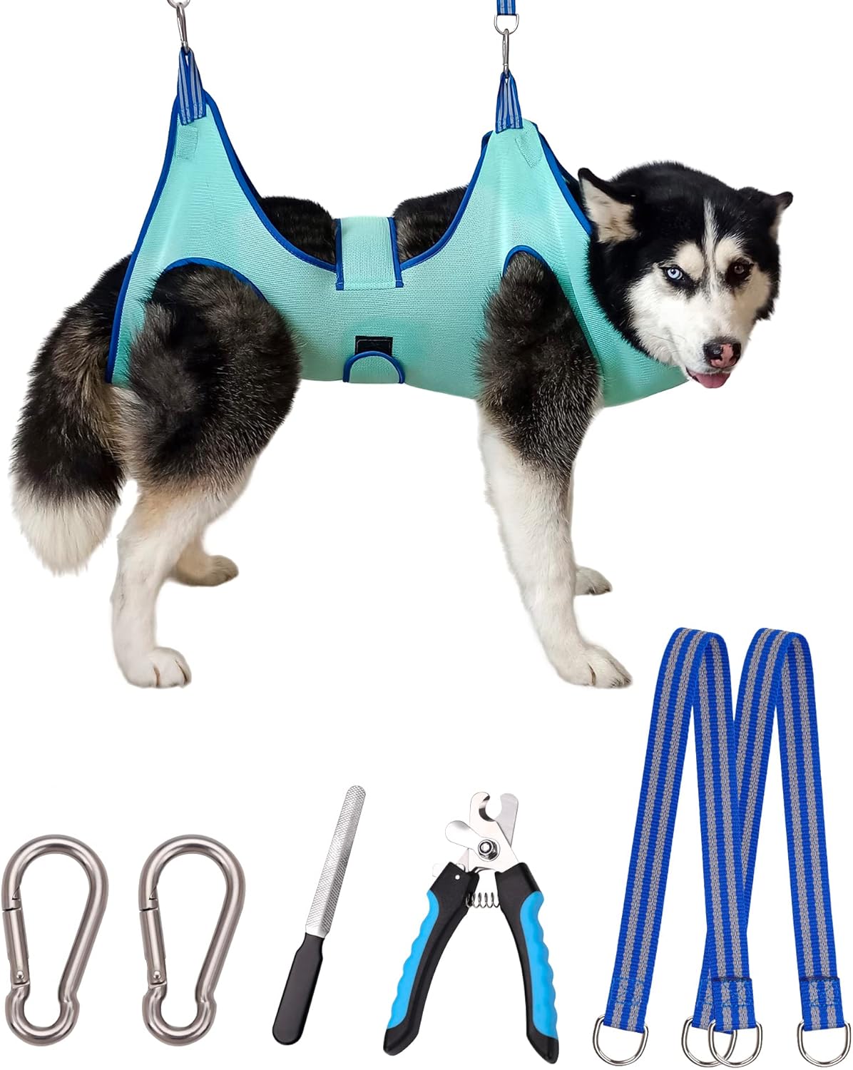 Kkiimatt XX-Large Dog Grooming Hammock, 2023 New Edition - Hanging Clipping Harness Holder for Nail Clipping and Trimming, Wide Strap Dog Grooming Sling for Claw Care