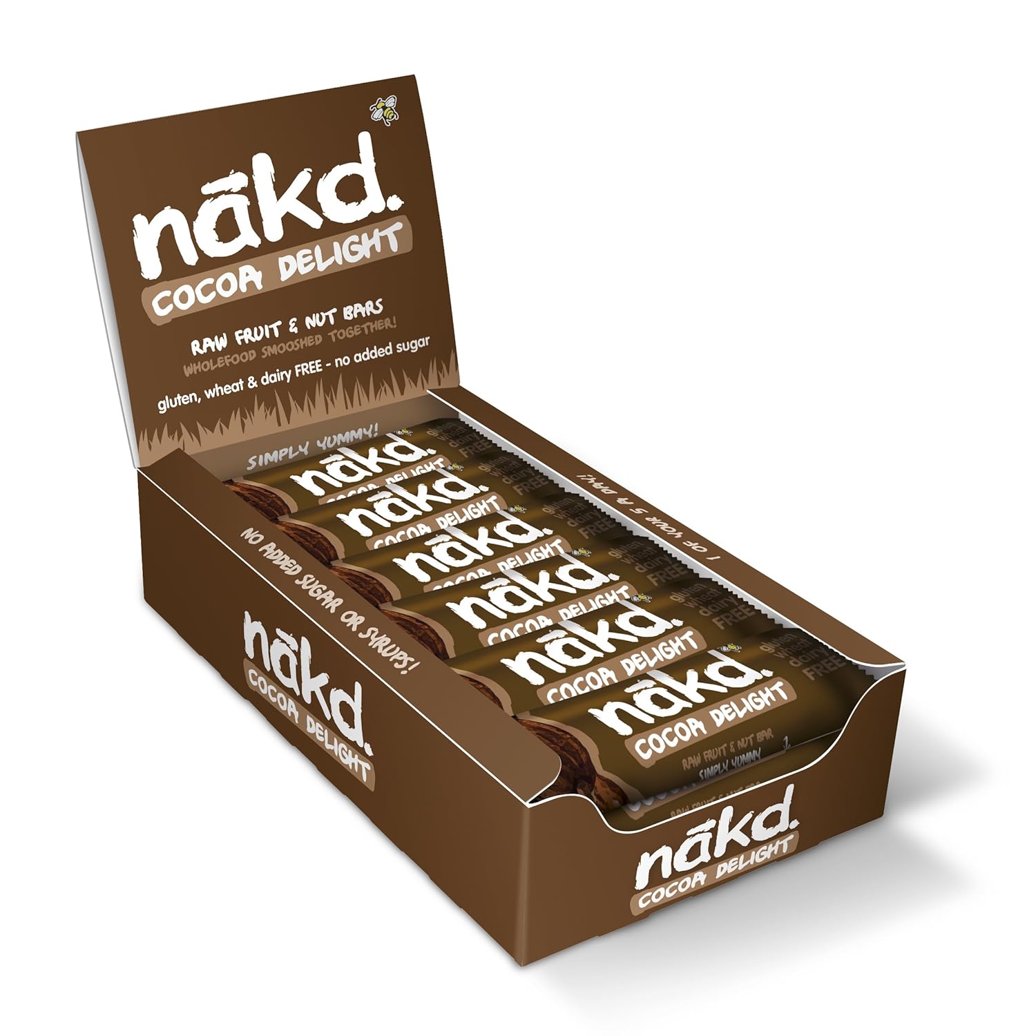 Nakd Bars, Cocoa Delight Raw Fruit and Nuts, Gluten Free, Vegan 18 Count