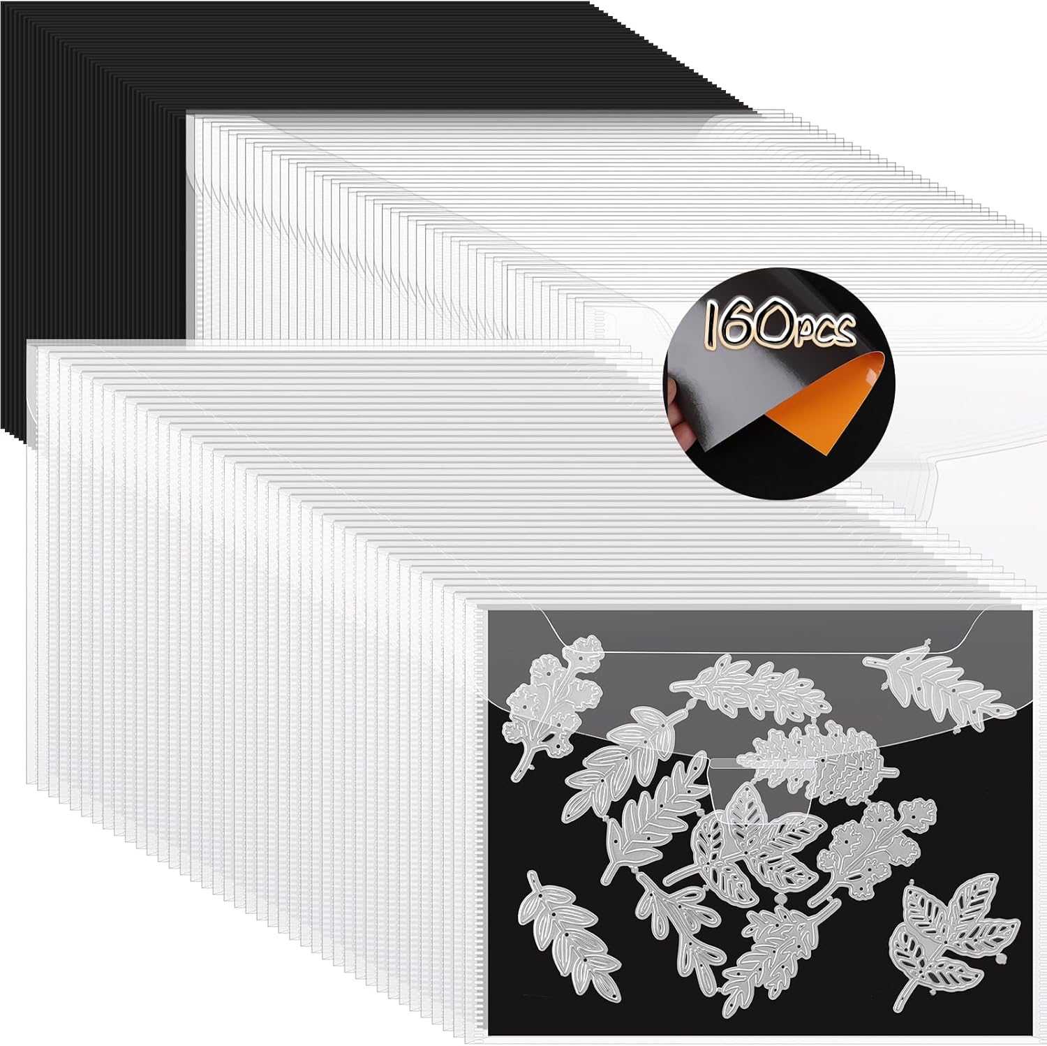 160 PCS Stamp and Die Storage Bag and Rubber Magnetic Sheets,die Storage Set for Storage Die Cutting, DIY Scrapbooking