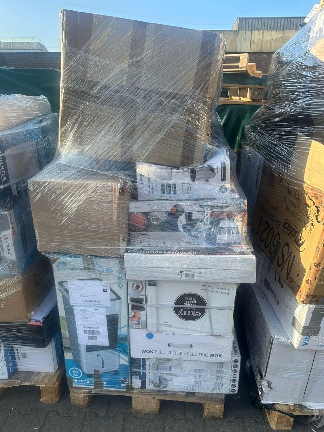 Returns Pallets for Sale UK,4-35 pieces assortment containing unsold surplus appliances in 2025,ytr14