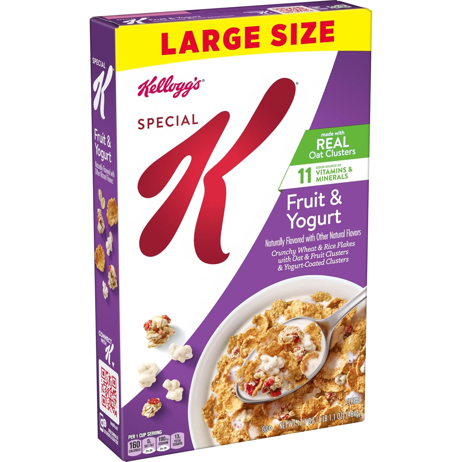 Kellogg's Special K Breakfast Cereal, Family Breakfast, Fiber Cereal, Large Size, Fruit and Yogurt, 17.1oz Box (1 Box)