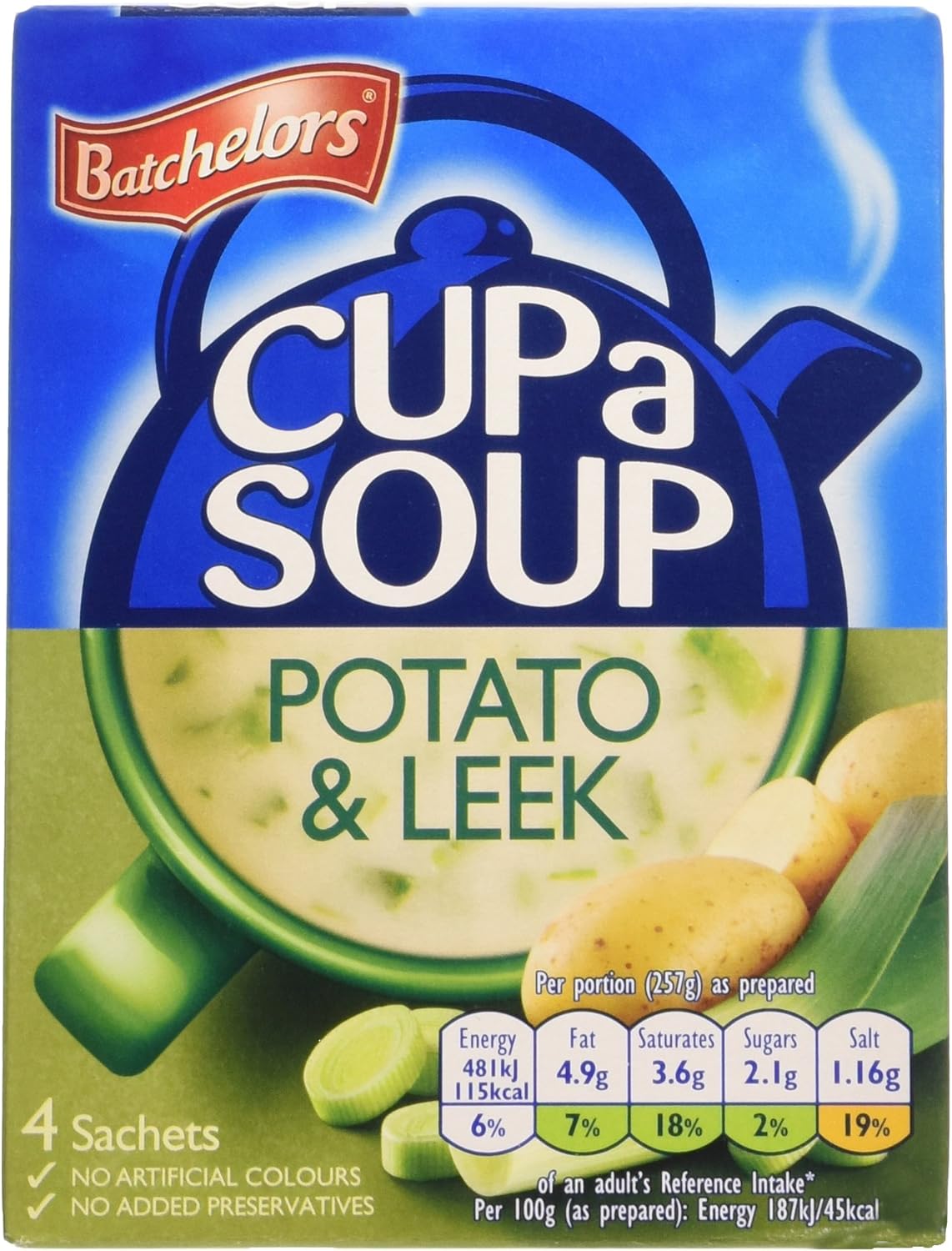 Batchelors Creamy Potato and Leek Cup a Soup, 4 Sachets, 107 g