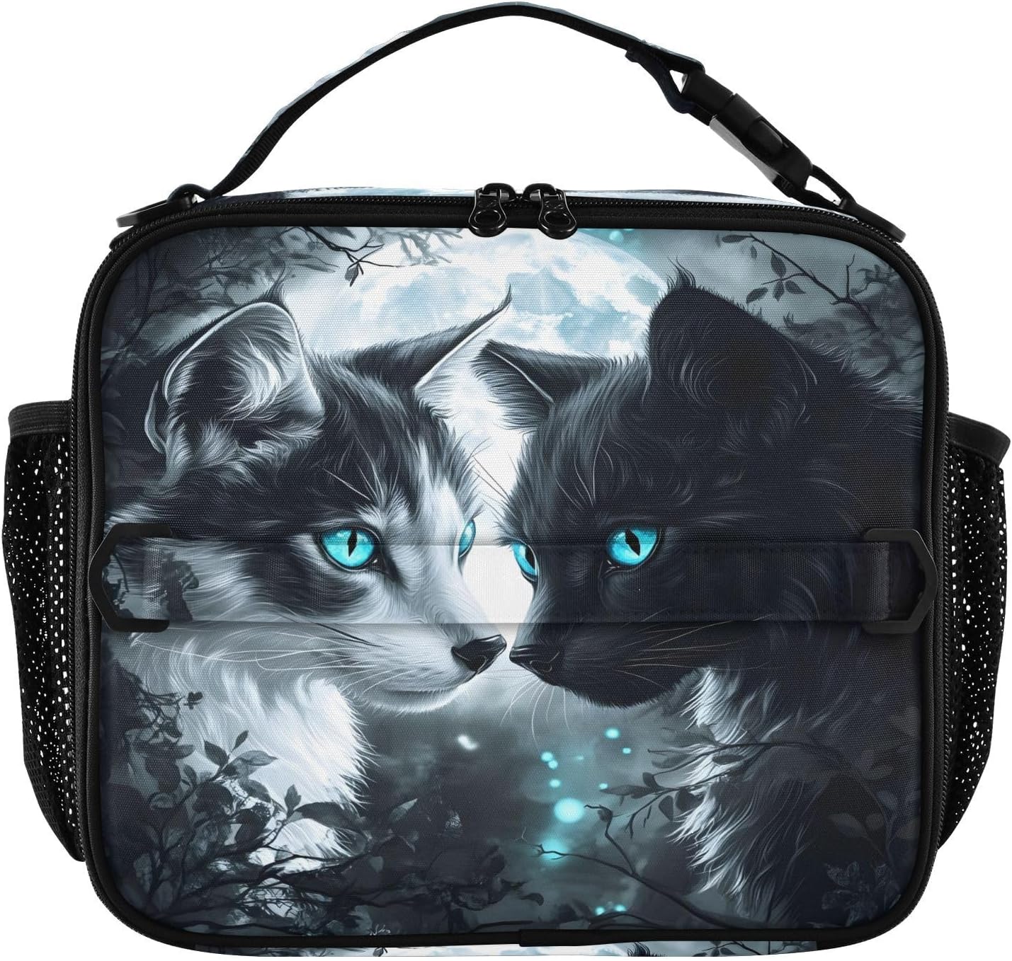 EOSDT Mystery Moon Cat Insulated Lunch Bag, Reusable Insulation Bags, Lunch Bag for Adults, Lunch Boxes for Women