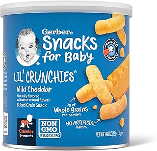 Gerber Snacks for Baby Lil Crunchies, Mild Cheddar, 1.48 Ounce (Pack of 6)
