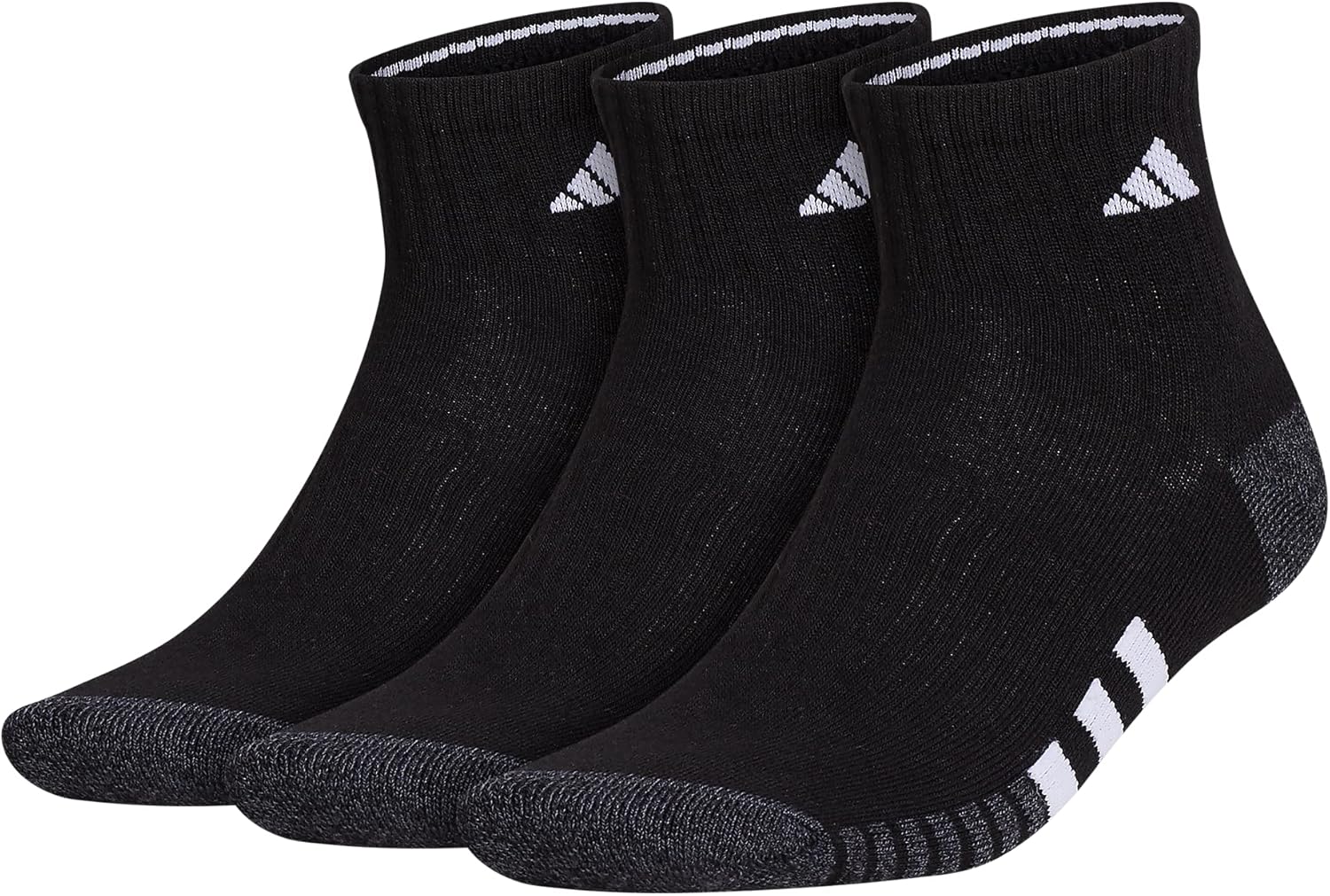 adidas Men's Socks, Athletic Cushioned Quarter 3-Pack, Compression, Moisture-Wicking, Comfortable, Durable