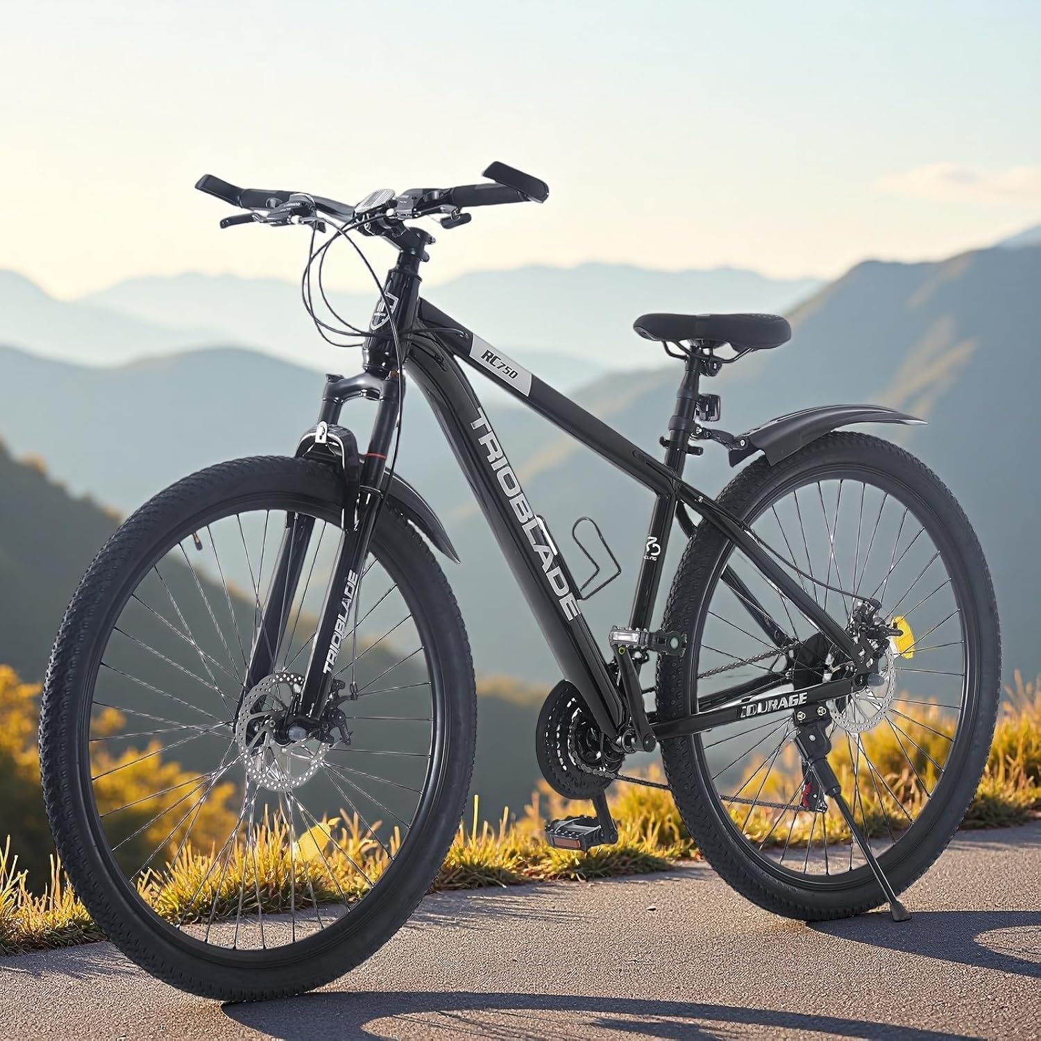 BSTSEL 24/26/27.5/29 Inch Mountain Bike Aluminum Frame with Front Suspension Fork Mountain Bicycle 21 Speeds with Dual Disc-Brake Suitable for Over 18 Years