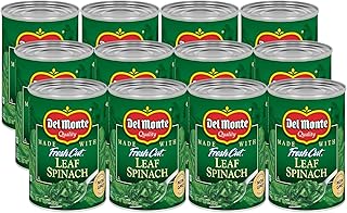 Del Monte Canned Fresh Cut Leaf Spinach, 13.5 Ounce (Pack of 12)