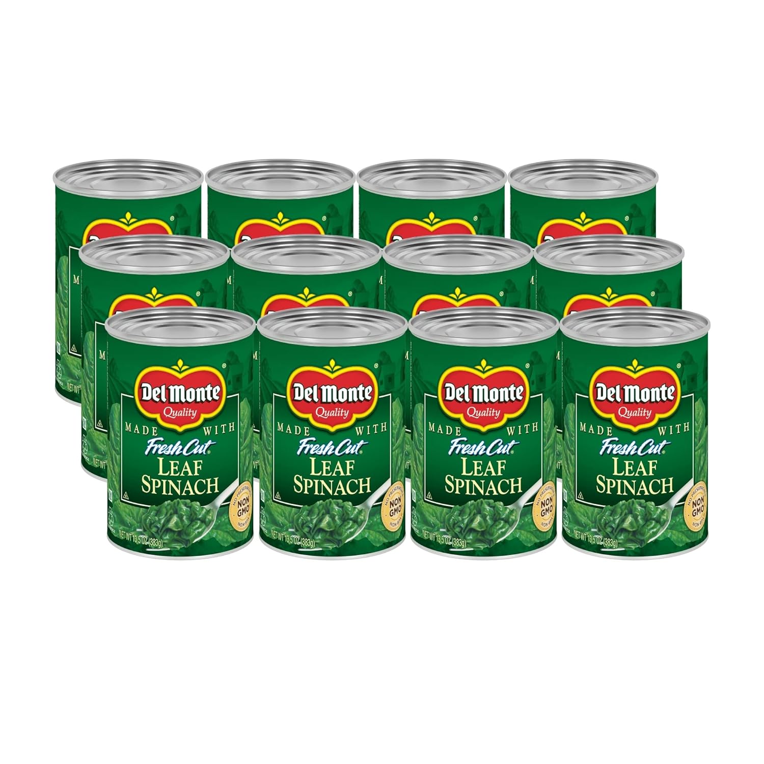 Del Monte Canned Fresh Cut Leaf Spinach, 13.5 Ounce (Pack of 12)
