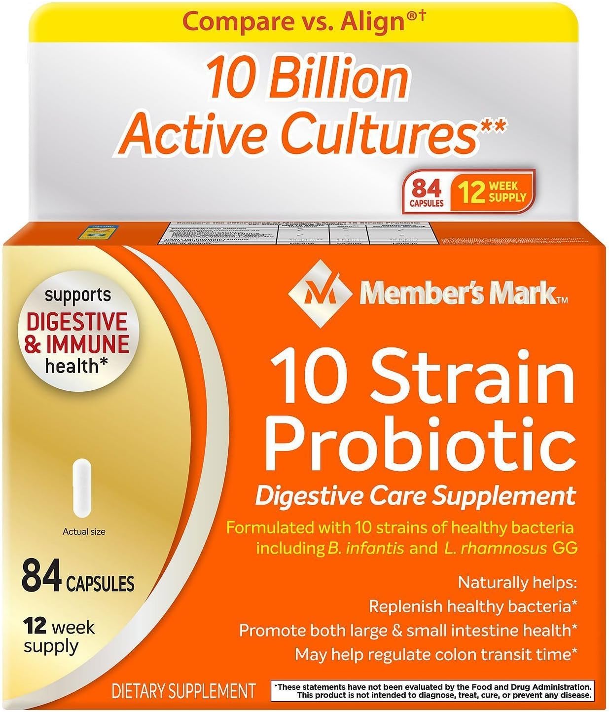 Member's Mark 5x Probiotic Digestive Care Supplement - 2/42ct. Bottles