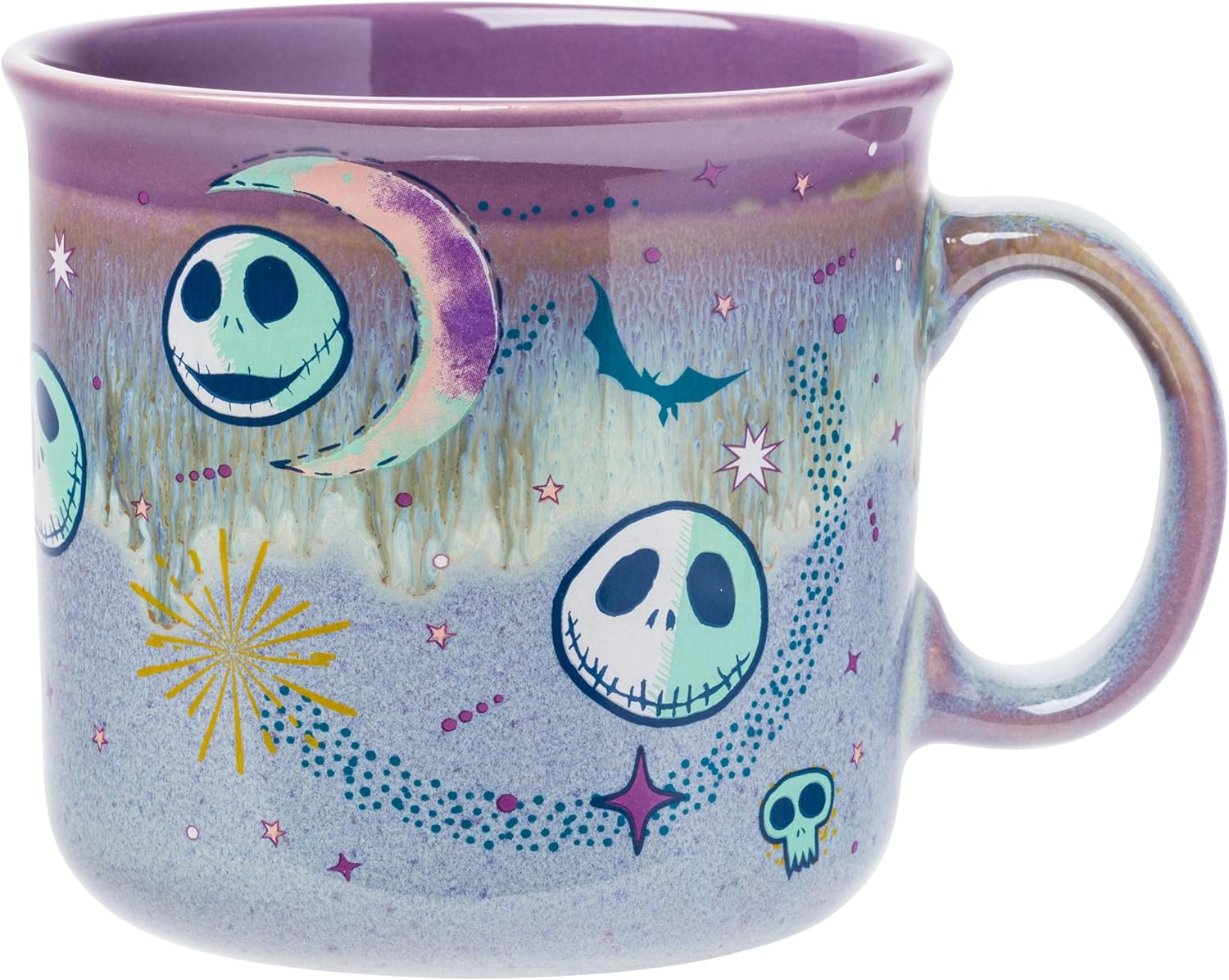 Silver Buffalo Disney Nightmare Before Christmas Mystic Opulence Reactive Glaze Ceramic Camper Mug, 20 Ounces
