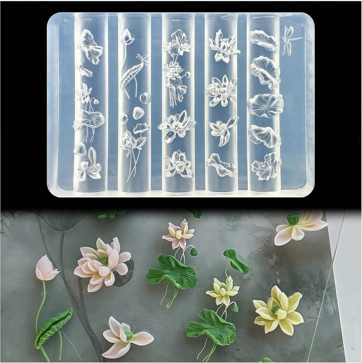 3D Lotus Nail Art Molds Flower Design, Silicone Nails Tool Y2k Decoration