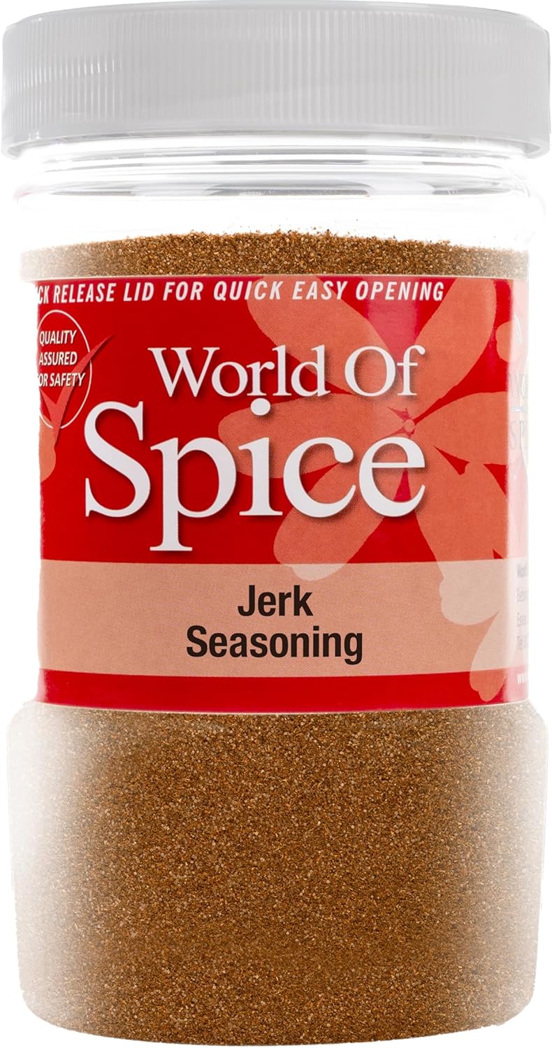 World of Spice Jerk Seasoning Powder – 450g Spice Jar - Premium Jerk Seasoning Hot & Spicy - Gourmet Spices and Seasonings - Catering Spices for Jerk Chicken, Jerk Rub, Marinades