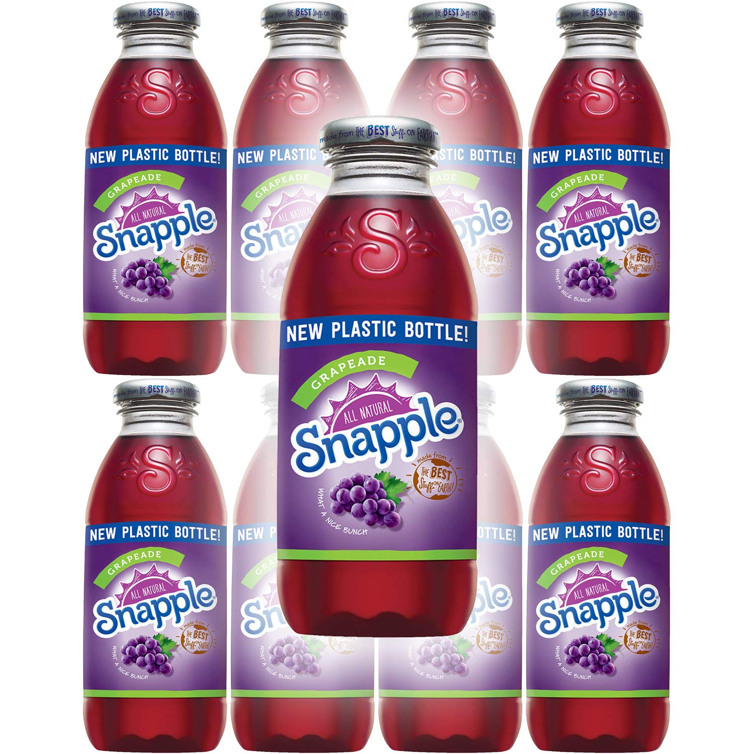 Snapple Grapeade, All Natural, 16 Fl Oz (Pack of 8, Total of 128 Fl Oz)