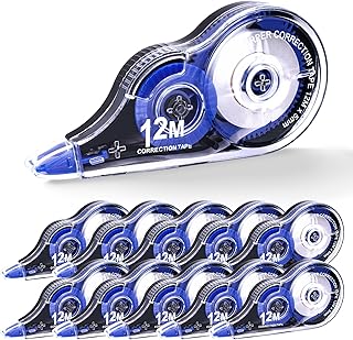 White Out Correction Tape, 10 Pack Correction Tape Easy To Use Applicator for Instant Corrections, 39.4 ft Each White out Tape for Study Supplies and Office Products (Blue)