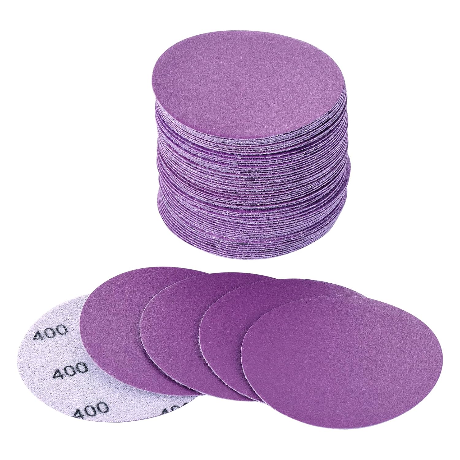 3 Inch Sanding Disc 40Pcs, 400 Grit Sandpaper, Drill Sanding Attachment, Wet Dry Hook and Loop Sandpaper Discs for Random Orbital Sanders, Alumina Sand Paper for Wood, Metal, Automotive