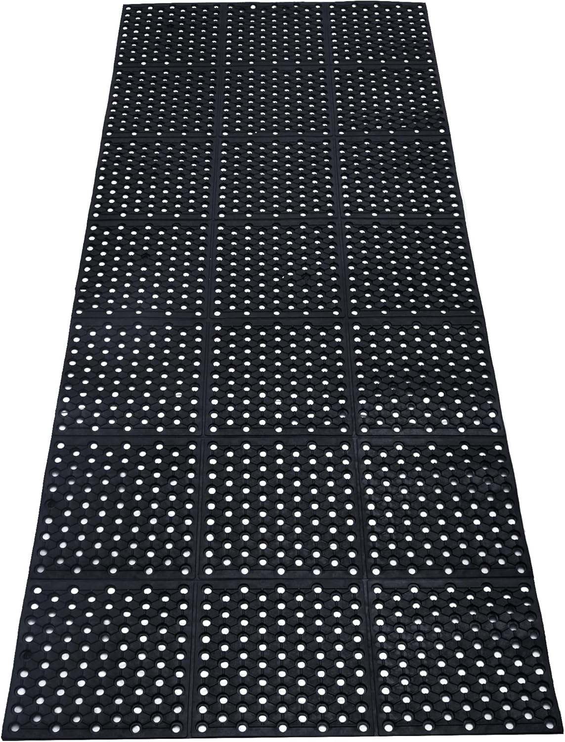 uyoyous Rubber Floor Mat with Drainage Holes 82.67"x35.43" Resistant Anti-Fatigue Commercial Floor Mats with Non-Slip Backing Heavy Duty Rubber Drainage Mat for Industrial Kitchen