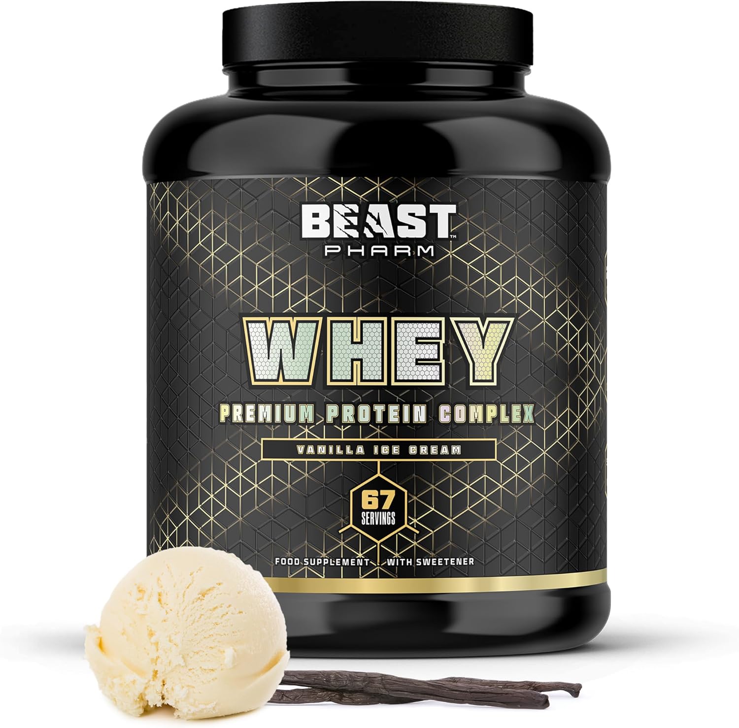 Beast | Whey Protein Powder | Protein Shake | Huge 2KG / 67 Servings Tub | Eddie Hall's WHEY | Vanilla Ice Cream