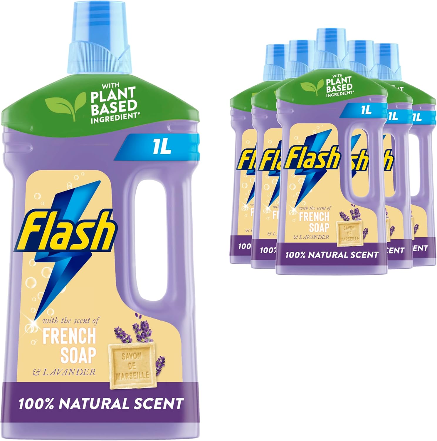 Flash All Purpose Multi Surface Cleaner Liquid 1L (6 Pack) - Marseille French Soap & Lavender Scent