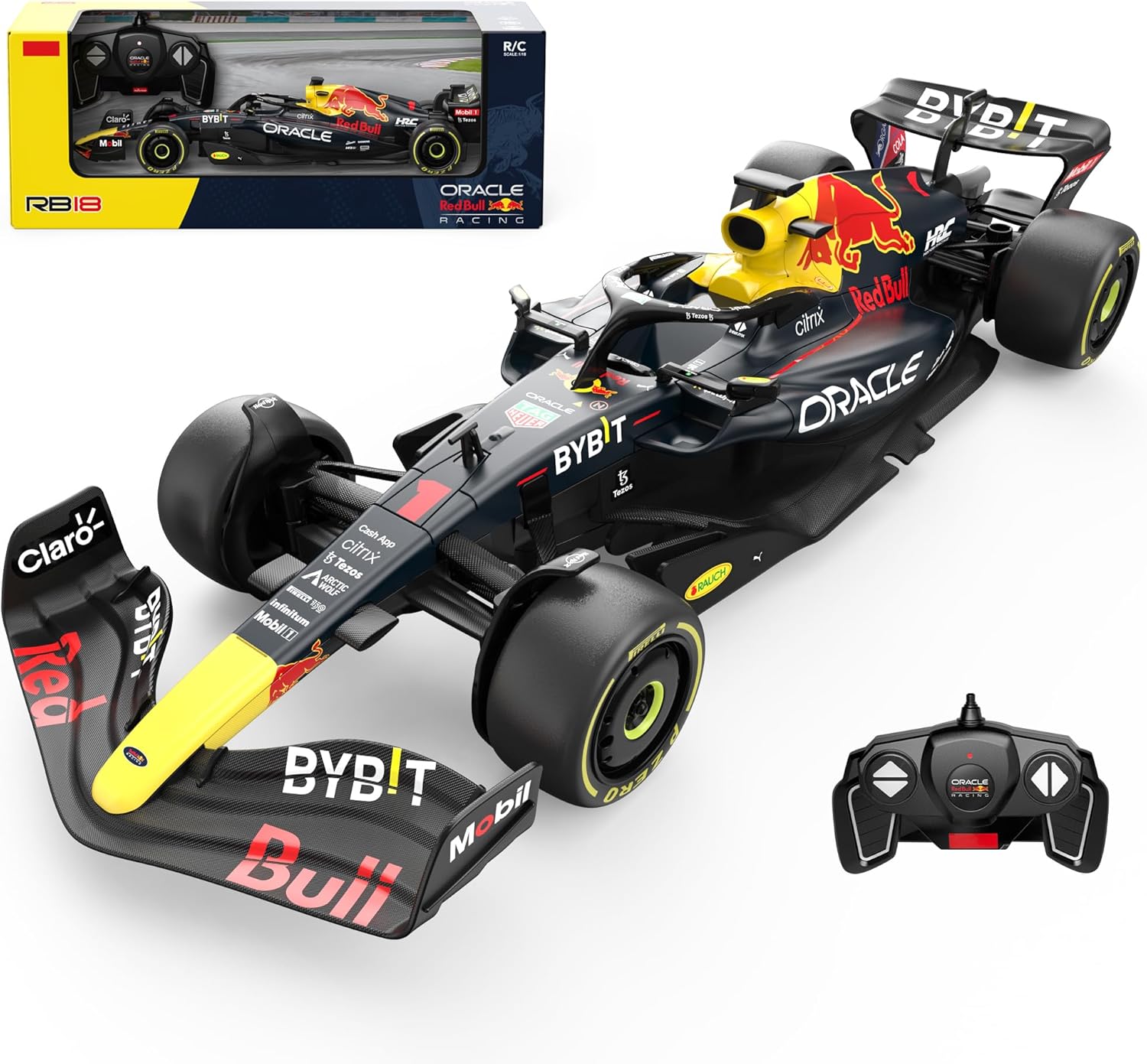 Authentic Licensed 1:18 F1 RedBull Rb18 Car Remote Control Car - F1 Collection RC car Series for Kids and Adults - 2.4GHz RC Car for Gift (1:18 RedBull Rb18(NO.1))