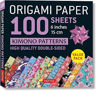 Origami Paper 100 sheets Kimono Patterns 6" (15 cm): Double-Sided Origami Sheets Printed with 12 Different Patterns (Instructions for 6 Projects Included)