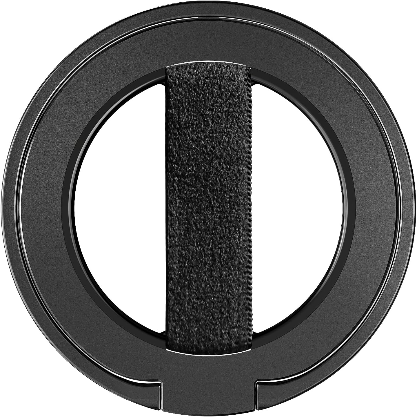 EWA MagOne Ultra Phone Grip Stand with Replaceable Elastic Finger Loop, Removable Magnetic Ring Holder Kickstand Loop, Double-Sided Magnetic Accessories for iPhone 16, 15, 14, 13 Pro/Max/Plus-Black