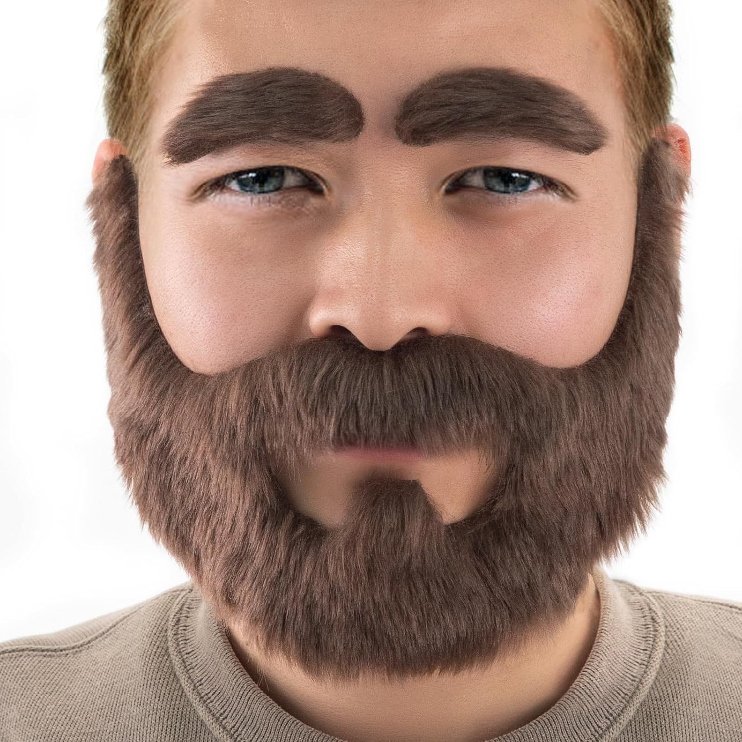 KICNIC Fake Mustaches and Self Adhesive Eyebrows for Adult, Nobleman Beards Novelty Costume Facial Hair for Party Supplies