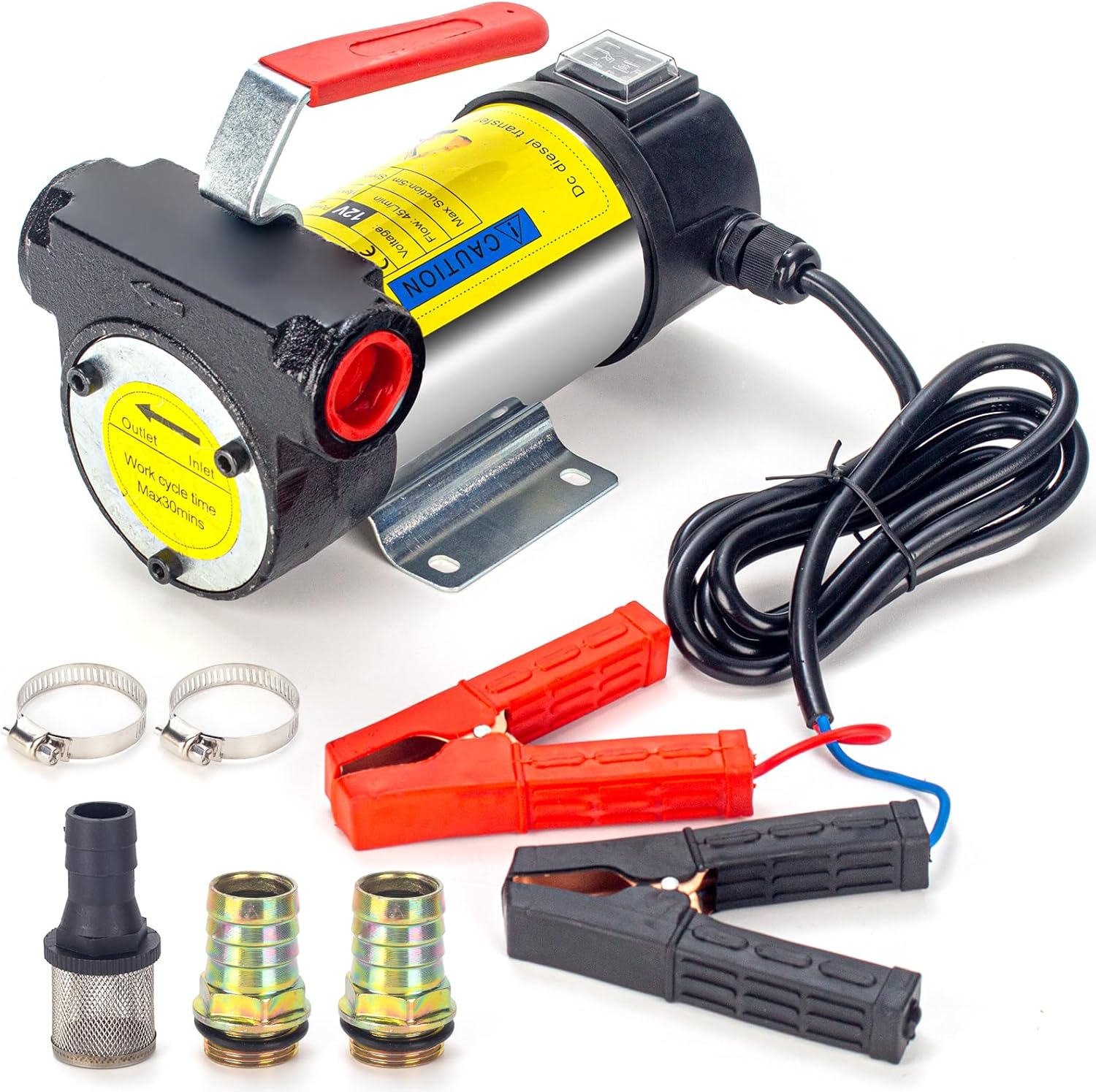 12V 175W Diesel Transfer Pump Electric Fuel Transfer Pump 45L/Min Diesel Fluid Extractor Pump,Oil Suction Pump With Copper Motor and Low Noise