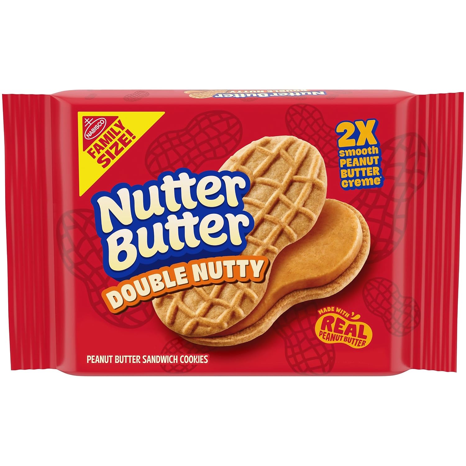 Nutter Butter Double Nutty Peanut Butter Sandwich Cookies, 1 Pack (15.27 oz.)