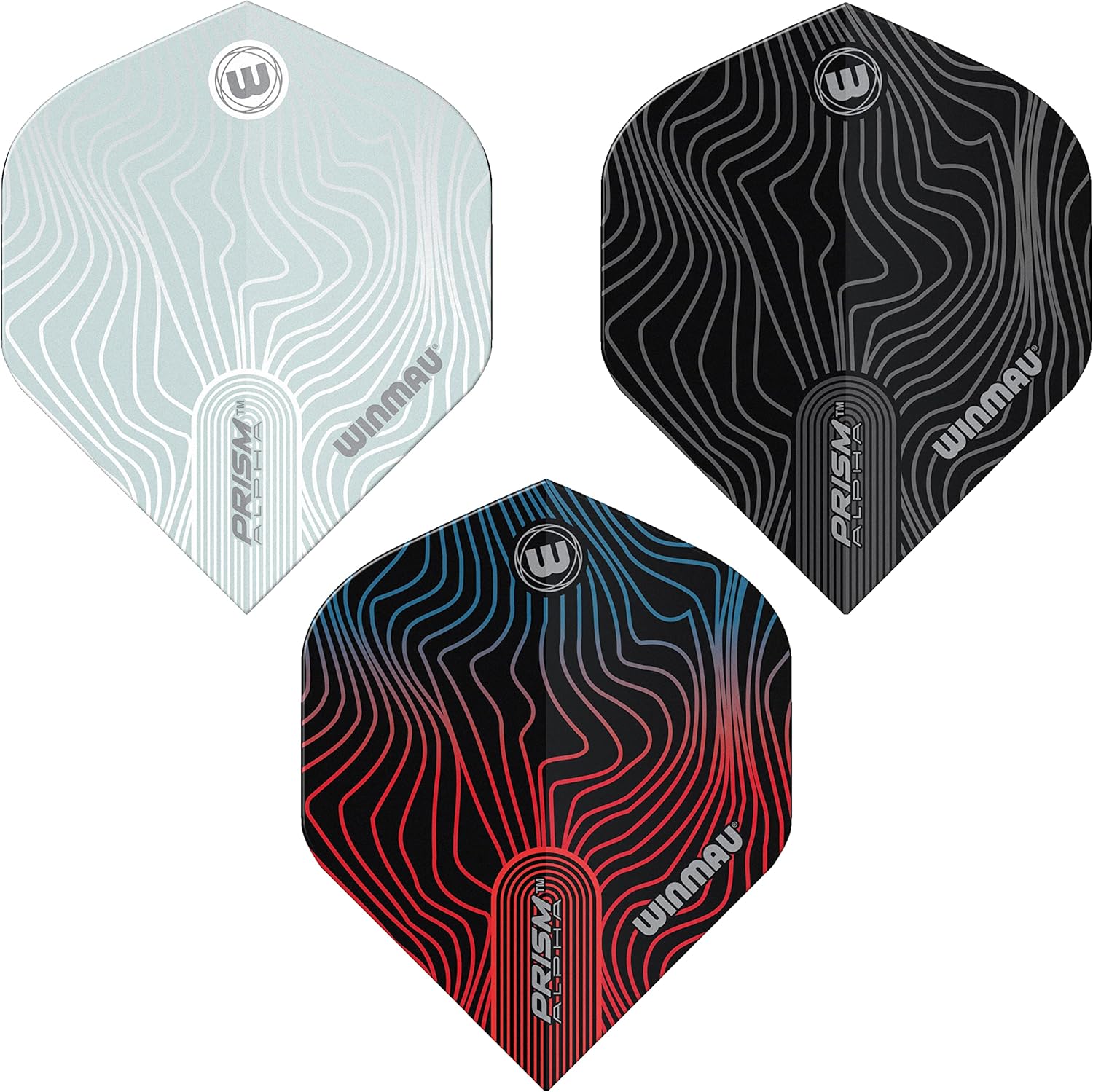 WINMAU Prism Alpha Solar Design Dart Flight Packs - 3 sets per pack (9 flights in total) (Plain Mixed)