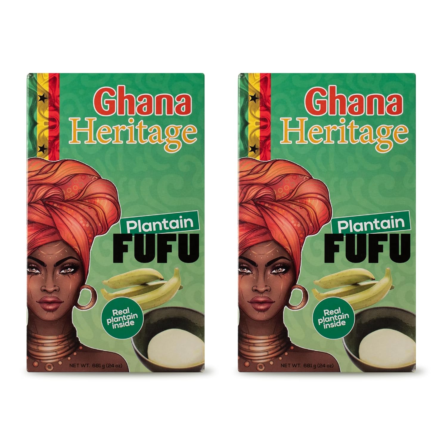 Ghana Heritage Plantain Fufu Flour - Versatile Fufu Mix for Traditional Swallow Maker Meals - African Fufu Powder for Plantain Fufu Dishes - Ideal for Soups, Stews - 2 pack
