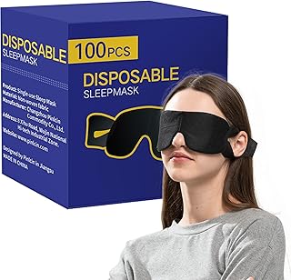 Pack of 100 Disposable Sleep Eye Mask for Men Women, Blindfold Eye Mask Shade Cover for Sleeping, Night Sleep Mask, Block Out Light, Soft Comfort Eye Shade Cover for Travel Yoga Nap