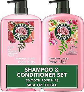 Herbal Essences Shampoo & Conditioner Set, Smooth Collection, Paraben-Free, Color-Safe, with Rose Hips & Vitamin E, 29.2 Fl Oz Each, 2-Pack