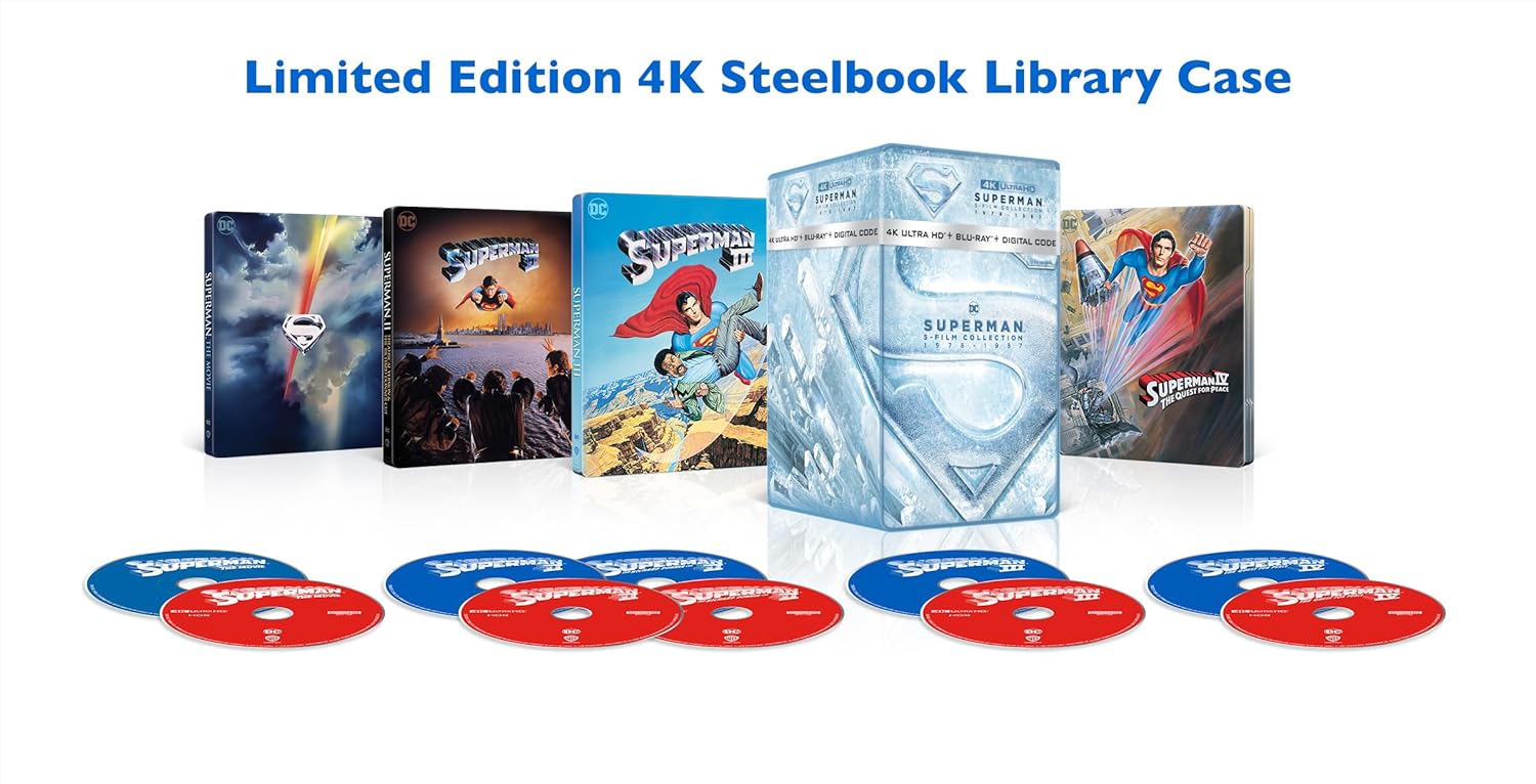 Superman 5-Film Collection - Amazon Exclusive (4K Ultra HD Steelbooks + Blu-ray + Digital)