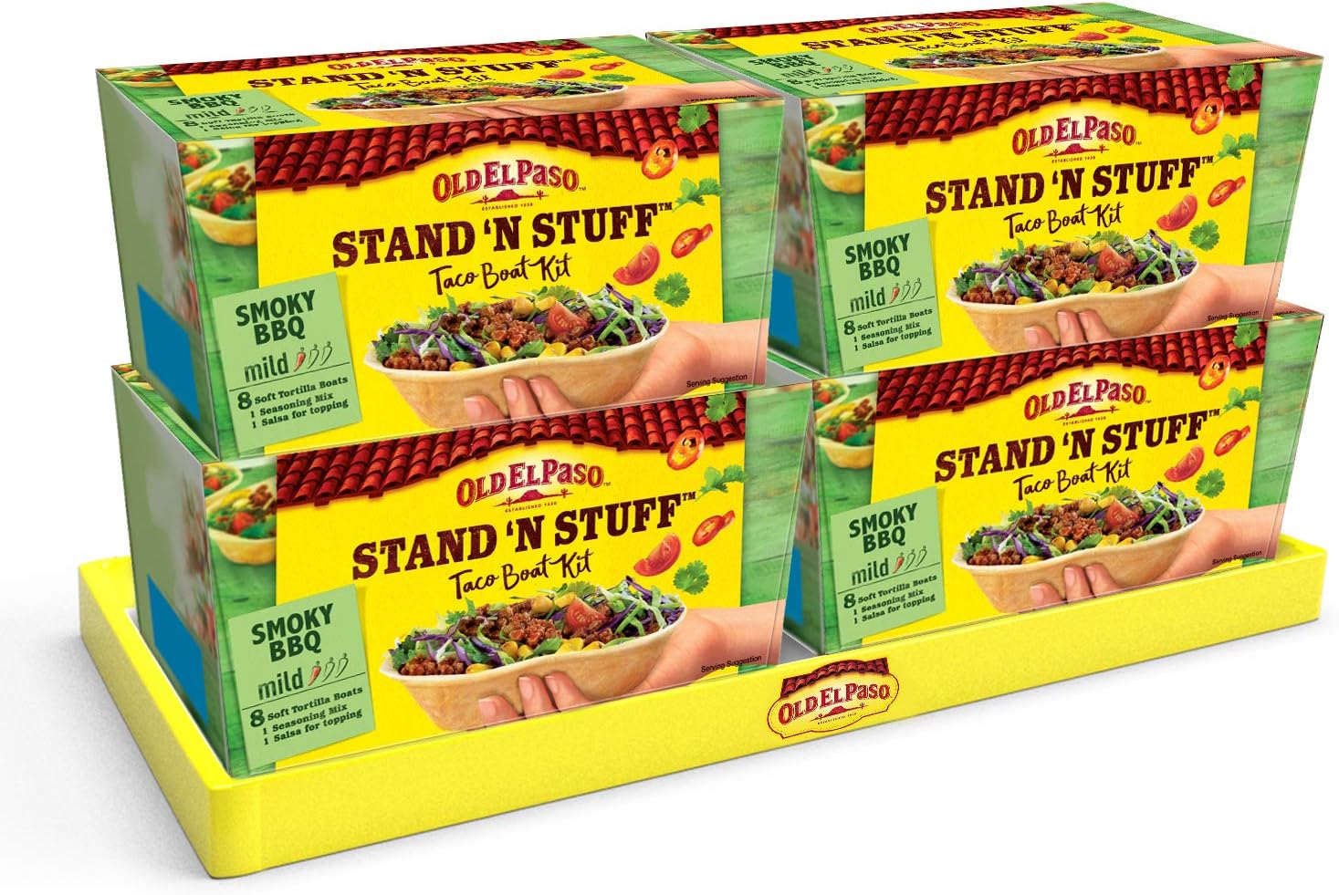 Old El Paso Stand 'N' Stuff Smoky BBQ Soft Taco Kit 345g (Pack of 4)