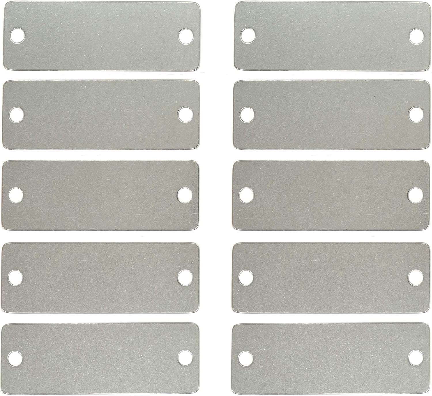 StayMax 25 Pack Stainless Steel Blank Tags Rectangle Stamping Blanks with Two Holes
