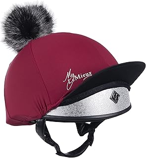 LeMieux Pom Pom Horse Riding Hat Silk with 4 Way Stretch Fabric Coordinates with Base Layers & Saddle Pads - Equestrian Headgear