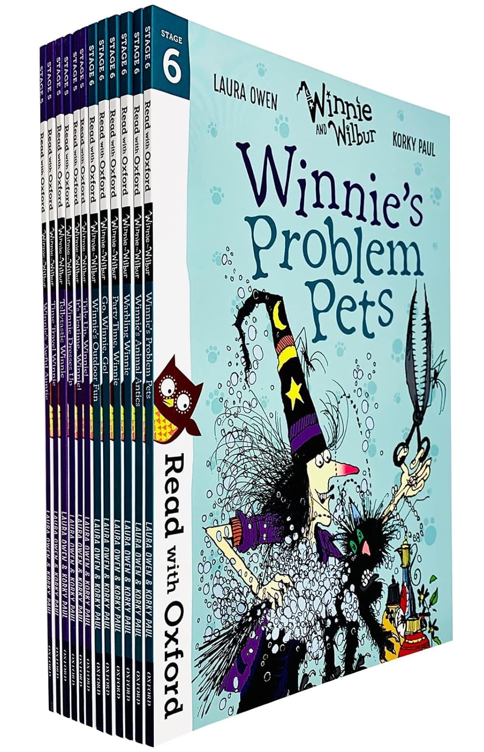 Read With Oxford: Winnie and Wilbur 12 Books Collection Set Level Stage 5 & 6 (Age 5 - 6) (Tidy Up,Winnie!, It's Teatime Winnie!, Winnie Dresses Up, Winnie's Outdoor Fun and More)