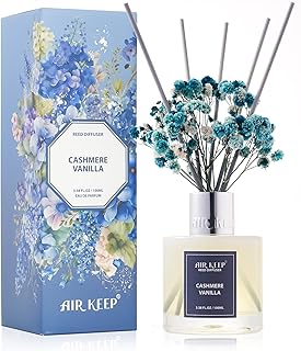 Reed Diffuser Set - 3.38 fl oz(100ml) Cashmere Vanilla Scent Diffuser Home Fragrance Diffuser Set Includes 8 Reed Diffuser Sticks,Home Decor & Office Decor, Fragrance and Gifts